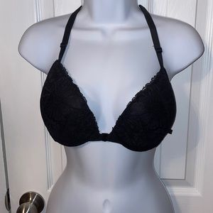 Victoria’s Secret front closure racer back padded push up bra 34D black